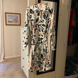 Floral shirt dress